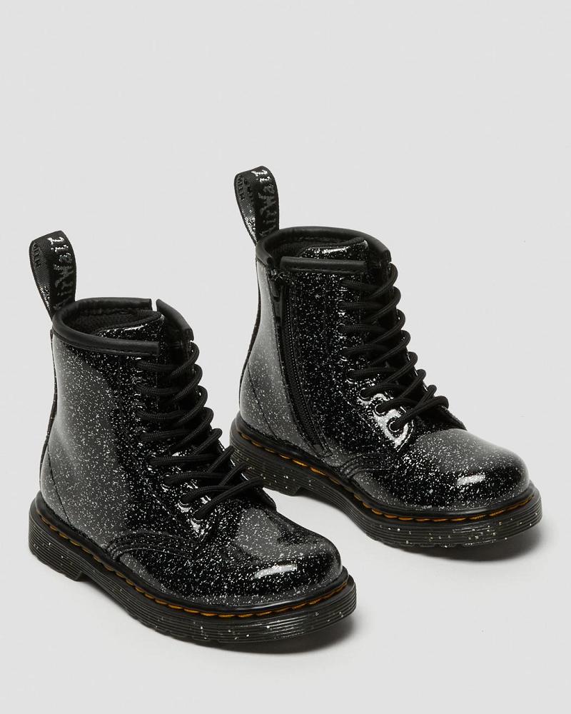 Dr Martens Toddler 1460 Glitter Snørestøvler Børn Sort | DK 691BEX